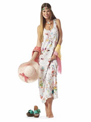 Ayfee robe longue, chapeau et accessoires